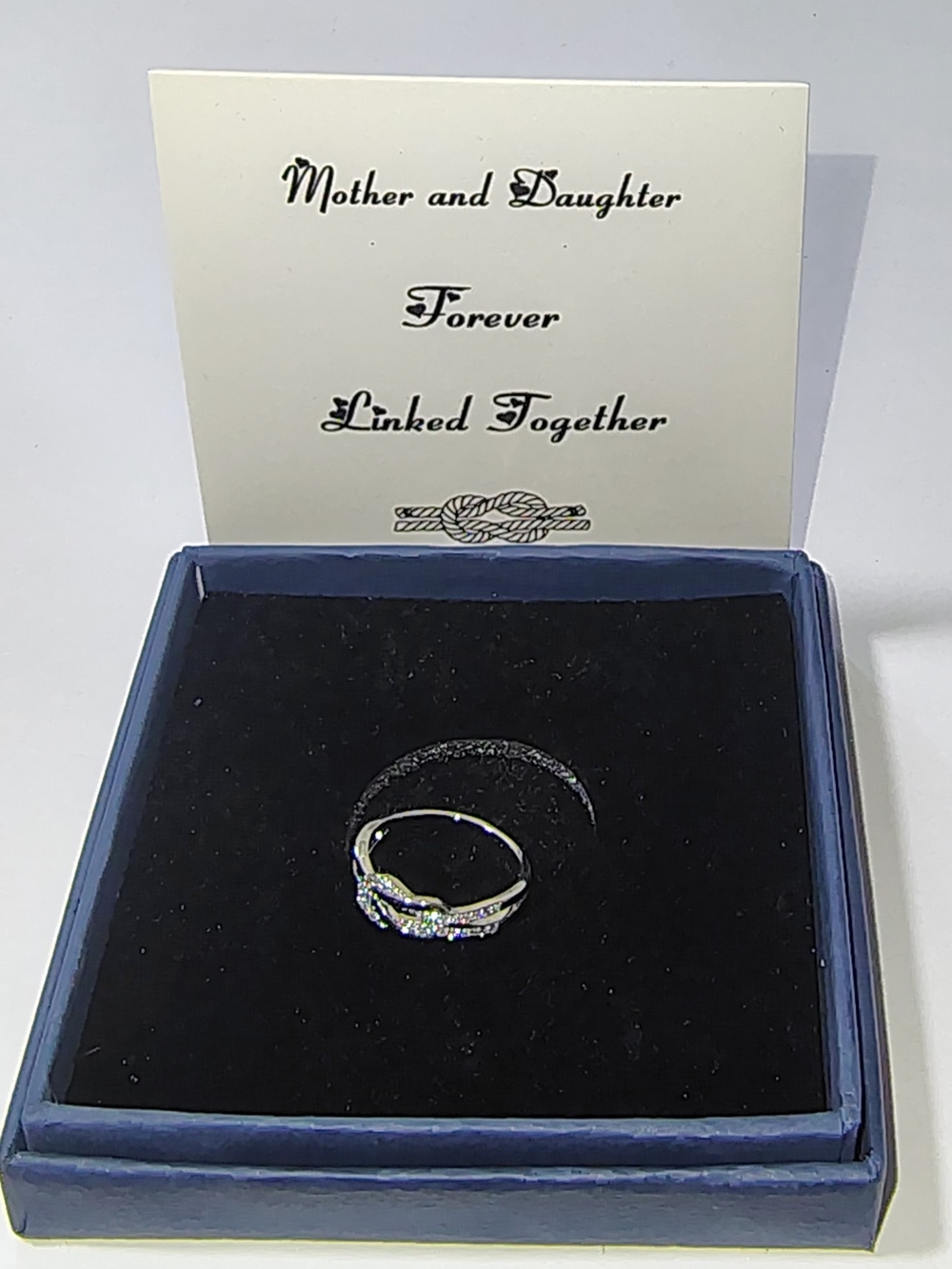 Size 6.5 Silver Plated Infinity Love Knot Ring Gift For Mother Or Daughter